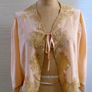 Vintage Bed Jacket with Lace